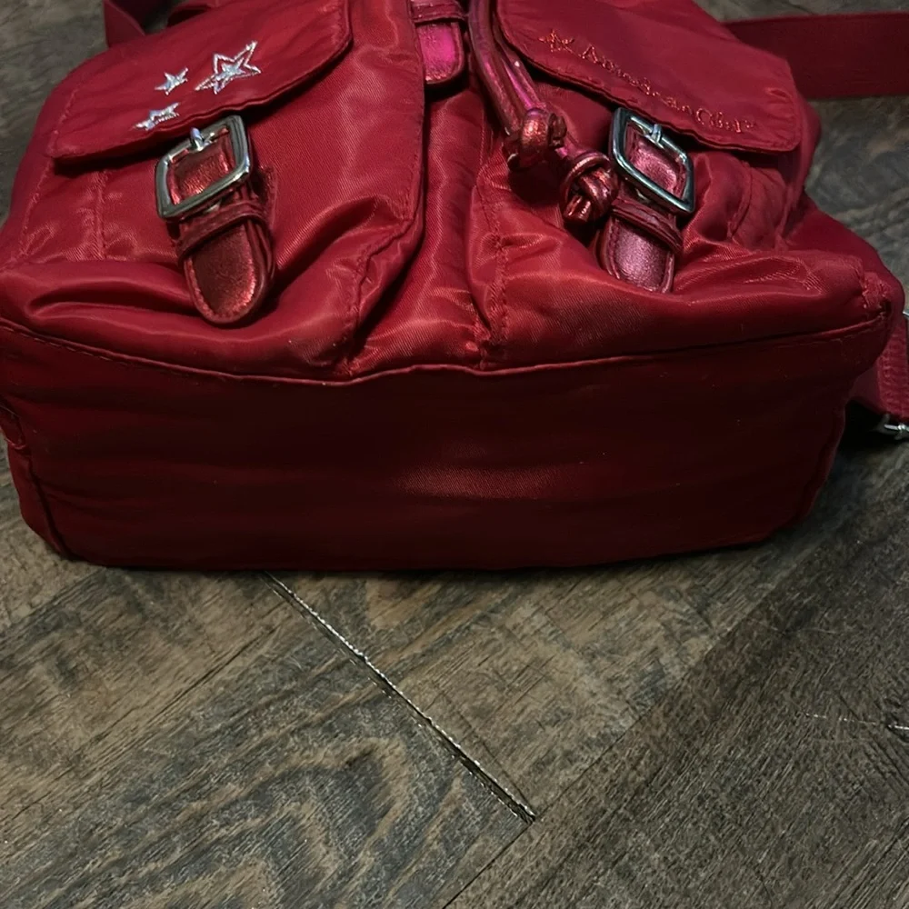 American Girl Red Mini‎ Backpack with Snap Closure and Decorative Pin